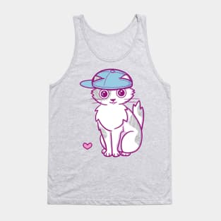 Tabby and White Kitten Tank Top